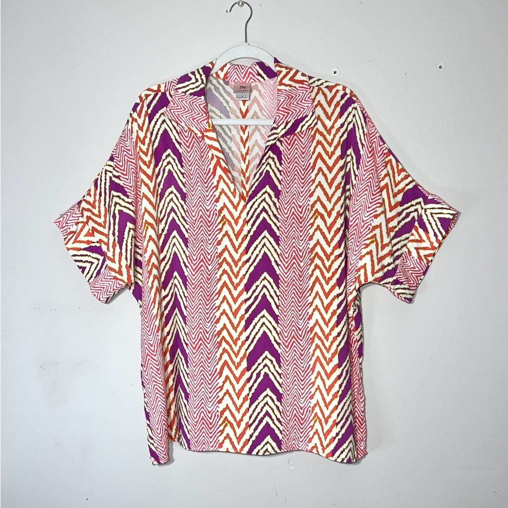 Natori Women's 100% Rayon V Neck Blouse Top‎ Size M
